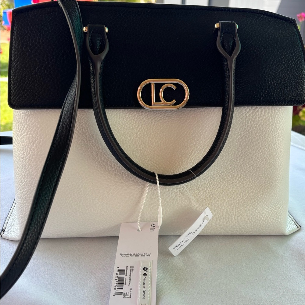 Two-Tone Black and White Structured Tote by Liz Claiborne new